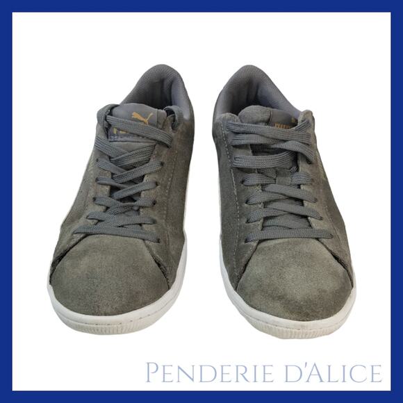 Puma Vikky 370204 04 Gray White Running suede Sneakers US 6.5 - Picture 1 of 9